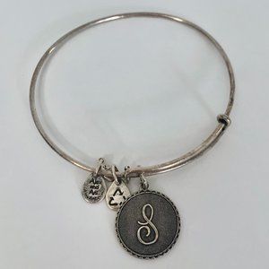 Alex and Ani Silver S Initial Charm Bangle